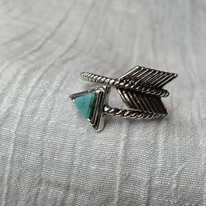 Adjustable Arrowhead photo turquoise Ring
